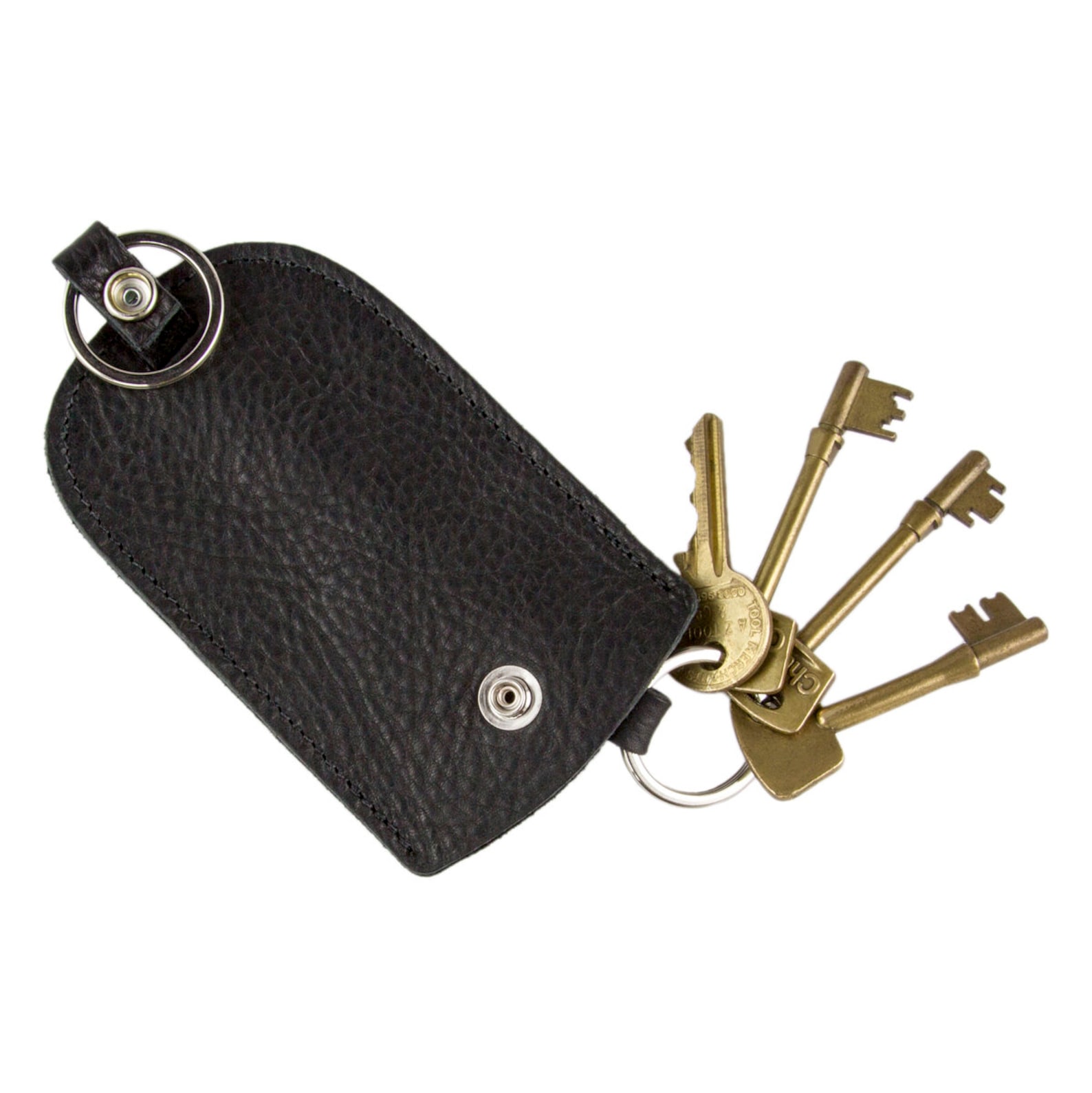 Black Leather Bell Key Holder Etsy