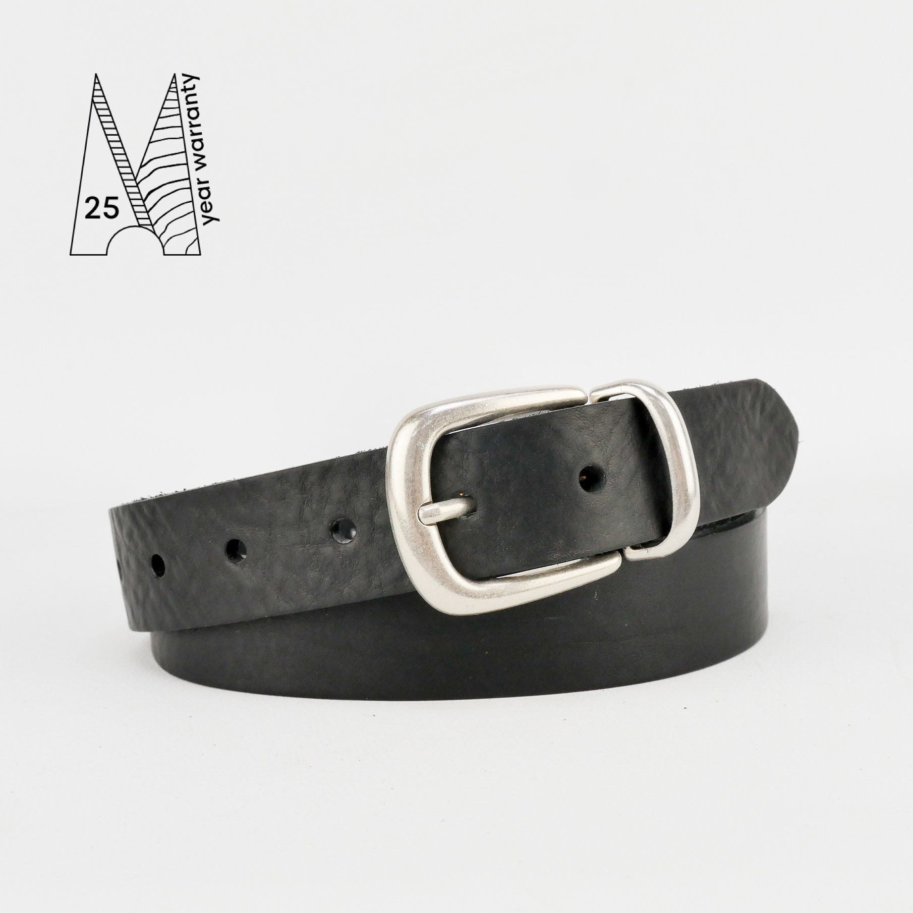 Men's Black Leather Belt | 1 1/8