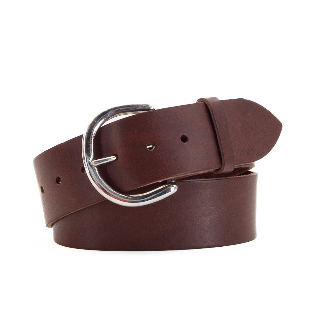 Handmade Brown Leather Belt, Full Grain Italian Veg Tan, 50mm (2