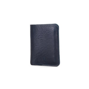 Navy Leder Geldbörse | Schmaler Geldbeutel aus Leder | Geld- und Kartenetui | Nachhaltige Geldbörse aus Leder