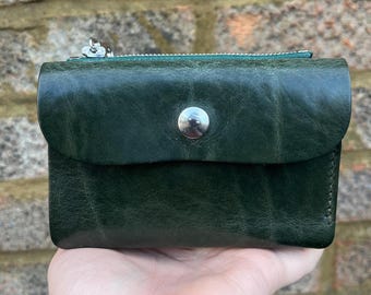 Personalised Women's Genuine Leather Purse Ladies Racing Green