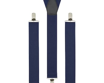 Navy Suspenders, Adjustable Elastic Handmade Braces