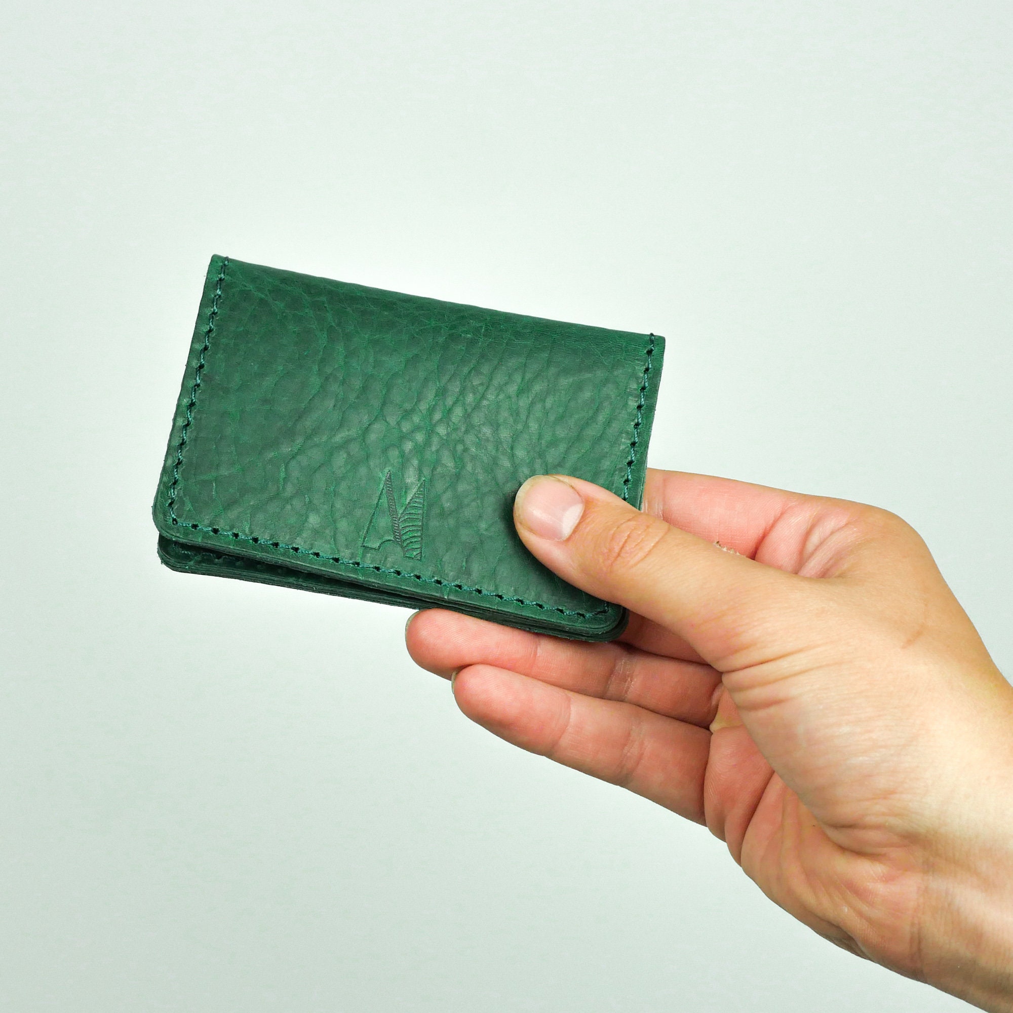 Missouri Green Leather Card Wallet | Slim Leather Wallet