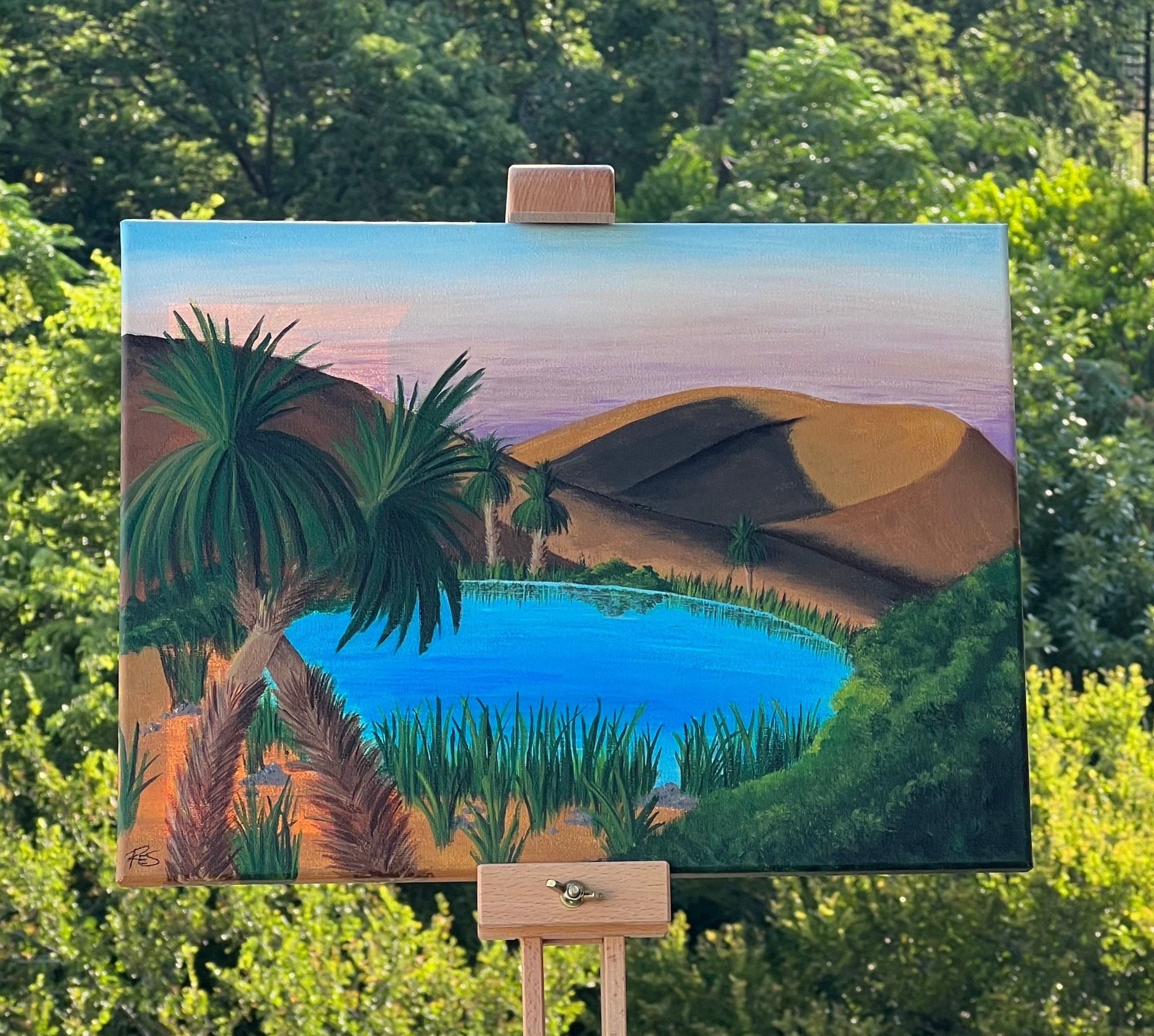 『A Tale of Palm Trees.*』シーグラスアート Palm-Springs-Palms-Square-GW.