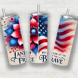 Patriotic Clipart | Land of the Free Because of the Brave | Digital Download PNG for Sublimation, Printable Vinyl, and Crafts