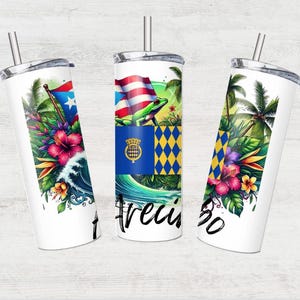 Puerto Rico Arecibo sublimeringstumbleröverföring: 20 oz smal tumbler, redo att pressas