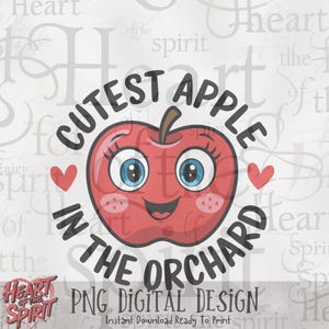 Cutest Apple In The Orchard png Sublimation Design Download, Sublimation PNG, Apfel PNG, Herbst PNG, Sublimation Designs digitaler Download