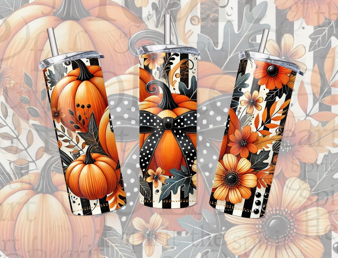 Digital Download 20 Oz Skinny Tumbler Sublimation Fall Pumpkins and ...