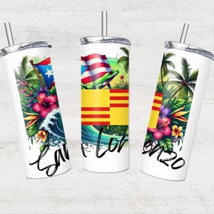 Puerto Rico San Lorenzo Tumbler Sublimeringsöverföring: 20 oz smal tumbler