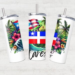 Puerto Rico Tumbler Sublimeringsöverföring: Lares Flag Design (20 oz Slim)