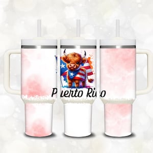 40 oz Tumbler Wrap PNG | Puerto Rico Design | Tropical Island Sublimation | Boricua Heritage Art | Digital Download