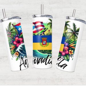 Aguadilla Puerto Rico Tumbler Sublimeringsöverföring: 20 oz smal tumbler