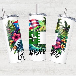 Puerto Rico Tumbler Sublimeringsöverföring: Guaynabo Design, 20 oz smal tumbler