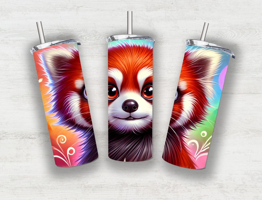 Digital Download 20 Oz Skinny Tumbler Sublimation Design Cute Red Panda ...