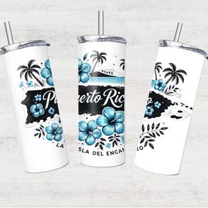 Puerto Rico Tumbler Sublimation Transfer: La Isla Encanto, 20 oz Skinny Tumbler