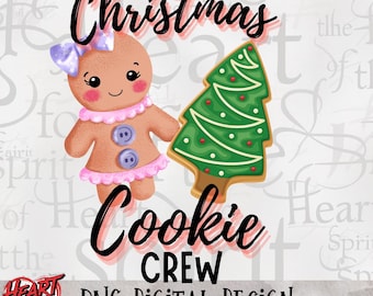Christmas Cookie Crew PNG: Holiday Sublimation Design (Digital Download)