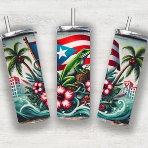Puerto Rico Flag and Coqui Clipart | Boricua Designs | Digital Download PNG for Sublimation, Printable Vinyl, and Crafts