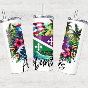 Adjuntas Puerto Rico Tumbler Transfer: 20 oz smal tumbler, redo att pressas