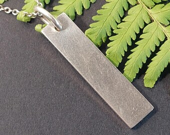 Vintage Gucci Silver Ingot Pendant Necklace, Italian Silver