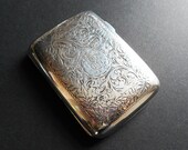 Antique Silver Cigarette Card Case, Engraved With Foliage, 1901 Hallmark, Great Condition, Gift