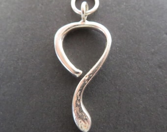 Snake Pendant in Sterling Silver, Vintage Charm for a Bracelet
