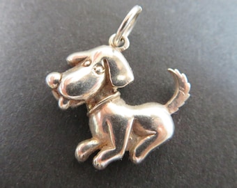 Sterling Silver Dog With a Bone Pendant