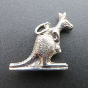 Vintage Sterling Silber Australischer Känguru Charm Anhänger