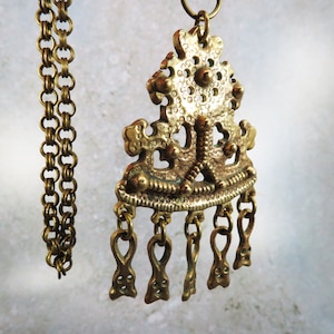 Large Scandinavian Bronze Modernist Necklace, Kalevala Koru, Finland
