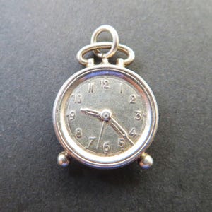 Sterling Silver Alarm Clock Bracelet Charm