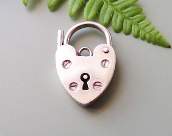 Hallmarked Silver Heart Bracelet Lock, Charm, Padlock Clasp 1976