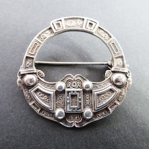 Vintage Celtic Style Sterling Brooch, 1960s Hallmark