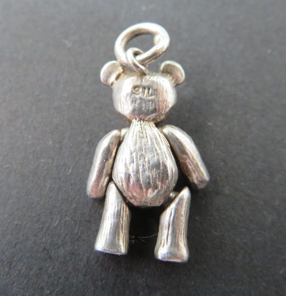 Solid Sterling Silver Teddy Bear Pendant, Articul… - image 6