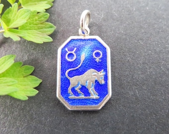 Vintage Silver Taurus Zodiac Charm, T L Mott, Rare Horoscope Charm