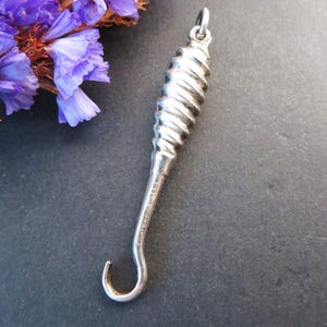 Crochet miniature chatelaine en argent, crochet pour gants vintage, pendentif