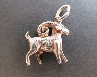 Vintage Solid Silver Aries Sheep / Ram Charm, Christian Symbol, Zodiac Charm