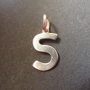 Sterling Silver Capital Name Letter S Pendant, Charm, Alphabet Jewellery