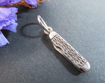 Vintage Tiny Silver Penknife Charm for Bracelet or Chain