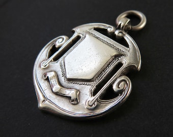 Art Nouveau Solid Silver Fob, Pendant, 1912 Hallmark, Pet Name Tag