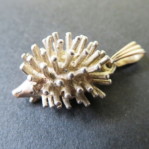 Vintage Sterling Silver Hedgehog Pendant Charm