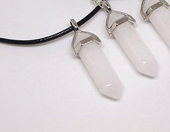 White Jade Crystal Pendant Necklace - White Jade Pendant Necklace White Jade Crystal Pendant Necklace - White Jade Pendant Necklace