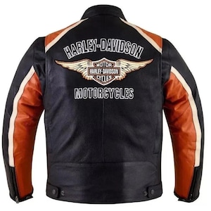 Harley Davidson classic cruiser Blouson moto motard en cuir véritable pour homme Blouson moto