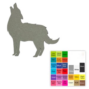 25 pack – Paper Howling Wolf Shapes, Wolf Die Cuts, Animal Paper Cutouts, Woodland Party Decorations, DIY Wolf Paper Crafts