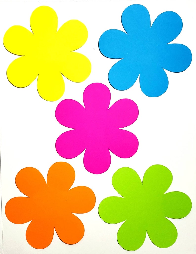 Flower Shape Die Cuts in Bright Colors Flower Shape Cut Outs Etsy