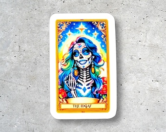 IDGAF Tarot Card Sticker – Sarcastic Witchy Vinyl Decal
