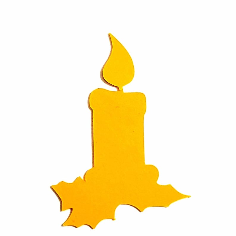 25 Christmas Candle Die Cuts Christmas Candle Cut Outs Etsy