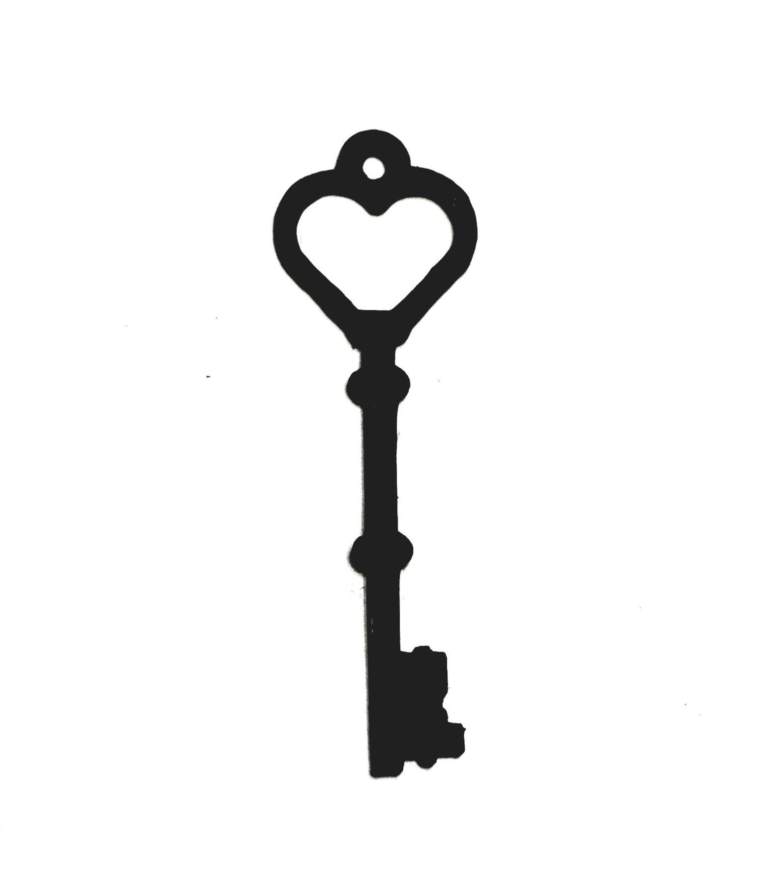 25 Heart Key Die Cuts Key Cut Outs Key Cutouts Key Heart Shape Etsy