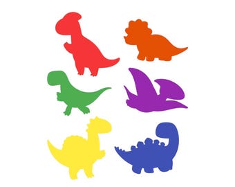 24 pack – Paper Dinosaur Shapes, 6 Different Dinosaurs, Dinosaur Die Cuts, Jurassic Party Paper Crafts, DIY Dinosaur Paper Decorations