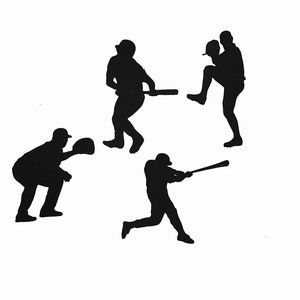Set of 24 Paper Die Cut Baseball Player Shapes for Scrapbooking, Card Making, DIY Crafts, Sports Theme Decor, Party Supplies, Baseball Decor