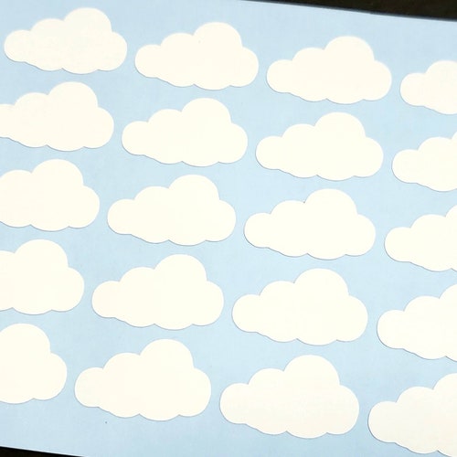 Set of 20 Cloud Stickers Cloud Vinyl Decals Cloud Envelope Etsy