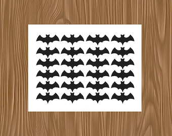 24 Bat Vinyl Stickers | Waterproof Halloween Bat Decals | Gothic Spooky Stickers for Laptop Water Bottle Party Favors.